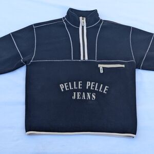 Vintage Oversized Pelle Pelle Jeans Men's Black Sweater size L Marc Buchanan